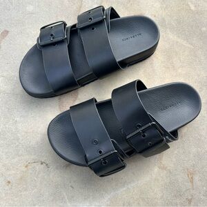 All Saints Sian Black Leather Sandals Size 8